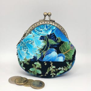 Linda bolsa de monedas, billetera fresca para mujeres, bolso con cierre de beso, monedero con cierre de beso, billetera única, monedero con cierre, monedero floral, monedero de cambio