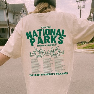 Mantenga nuestros parques nacionales camisa prístina y virgen, camisa del parque nacional Comfort Colors, camisa vintage del parque nacional, camiseta del parque nacional