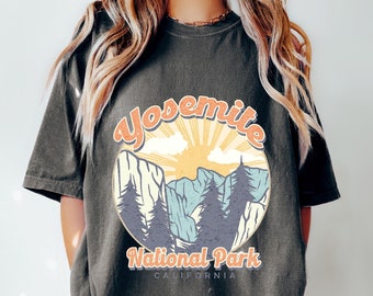 Yosemite National Park Oversized TShirt, Comfort Colors Tshirt, Graphic Tees For Women, Boho Shirt, Camping Nature Tee, Yosemite Shirt