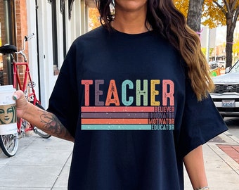 Retro Teacher Oversized Tee, Back To School Shirt, Kindergarten Teacher Shirt, Teacher Shirt, First Day Of School, Teacher Appreciation Week