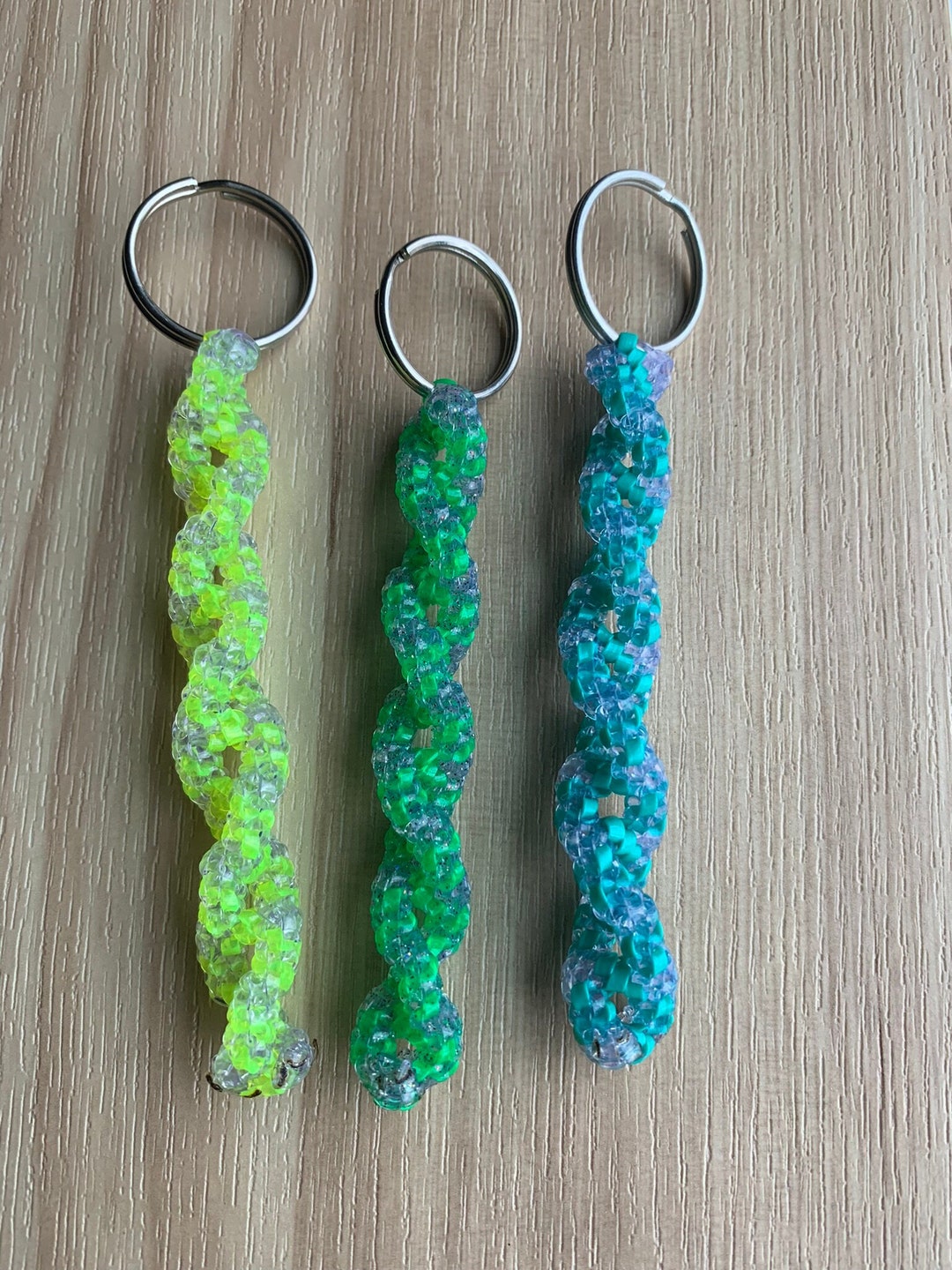 Boondoggle Plastic Lace Spiral Keychain Etsy
