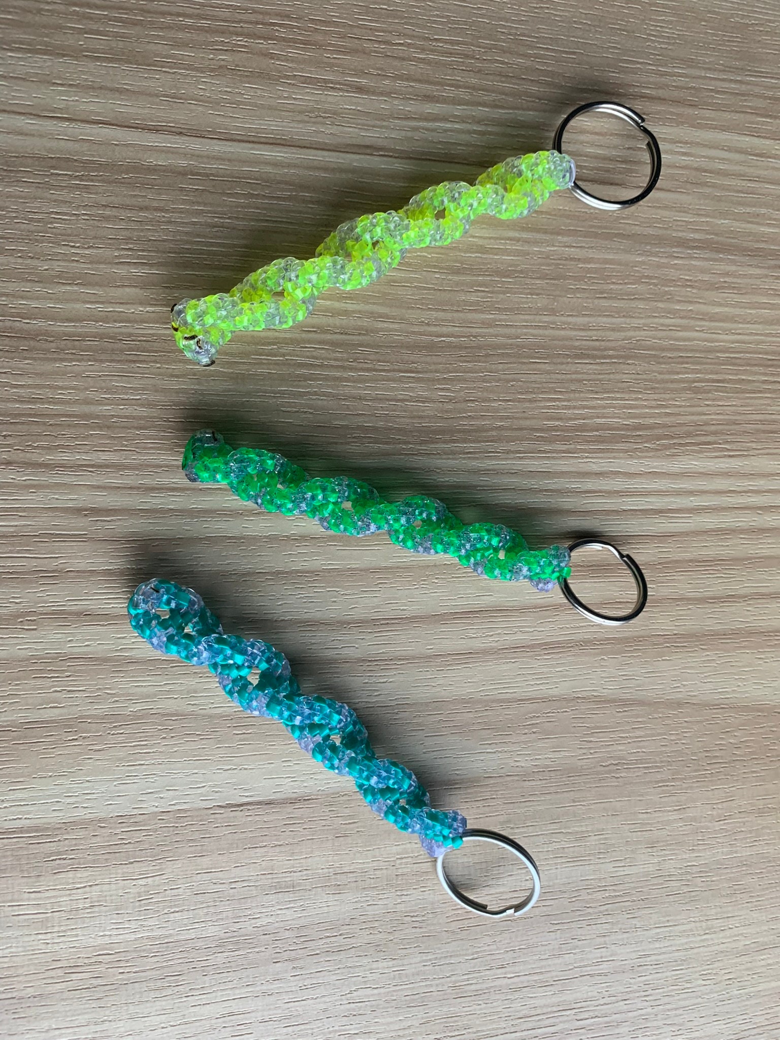 Boondoggle Plastic Lace Spiral Keychain Etsy