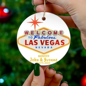 Las Vegas CUSTOM Christmas Ornament, You Customize It, Unique Las Vegas Memento, Las Vegas Souvenir, FREE Shipping (Big Value) Vegas Gift