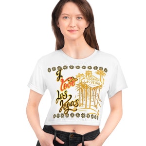 Las Vegas Crop T Shirt, 6 SIZES, Cute Las Vegas Tee, FREE SHIPPING (Big Value) Good Las Vegas Memory, Vegas Mom Gift Vegas Gift For Her