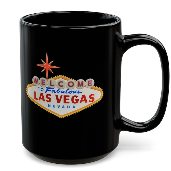 Las Vegas Coffee Cups, Unique Las Vegas Memento, 2 SIZES, Great Las Vegas Souvenir, FREE SJIPPING (Big Value) Good Las Vegas Keepsake, Vegas