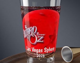 Vaso personalizado del Mago de Oz de Las Vegas, colorido, de 473 ml (16 oz), recuerdo vívido de Las Vegas, personalizable.
