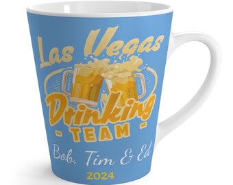 Las Vegas CUSTOM Guys Drinking Team Coffee Cup, Las Vegas Latte Cup, Great Las Vegas Memento, FREE SHIPPING (Big Value) Las Vegas Souvenir