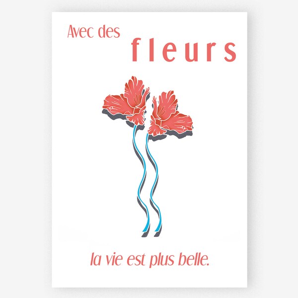 Postkarte „Mit Blumen ist das Leben schöner“