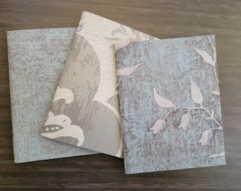 BLUE Mini books, travel journals, small diary, hostess gift, set of 3 books, gift measures 4.5 x 5.5 inches, blank books, handmade books