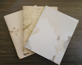 Mini libri GIALLI, diari di viaggio, piccolo diario, regalo da damigella d'onore, set di 3 libri, misura 4,5 x 5,5 pollici, libri BLANK, libri fatti a mano