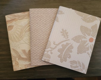 BLUSH Mini libri, diari di viaggio, piccolo diario, set di 3 libri, misure 4,5 x 5,5 pollici, libri bianchi, libri fatti a mano