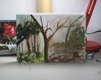 Original Watercolor - Forest Scene