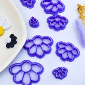 Half Daisy Cutter/ 8Sizes/ cutters/ cutter/ Polymer clay cutter/ Polymerclaycutter/ earrings/ daisies