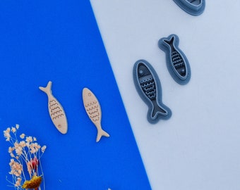 Fish Cutter with Scales / 4 Sizes/ Clay / Clay cutter/ Mold / polymer Clay cutter/ Clay Tool