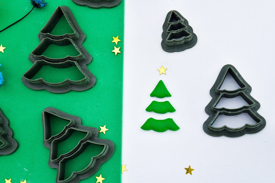 Christmas Tree Cutter V4/ 7 Sizes/ Clay/ Polymerclaycutter/ Etsy