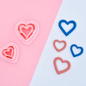 Heart Frame Cutter / 8 sizes / Clay / Polymer Clay / Polymerclay / Valentine&#39;s Day / Clay Cutter / Mold