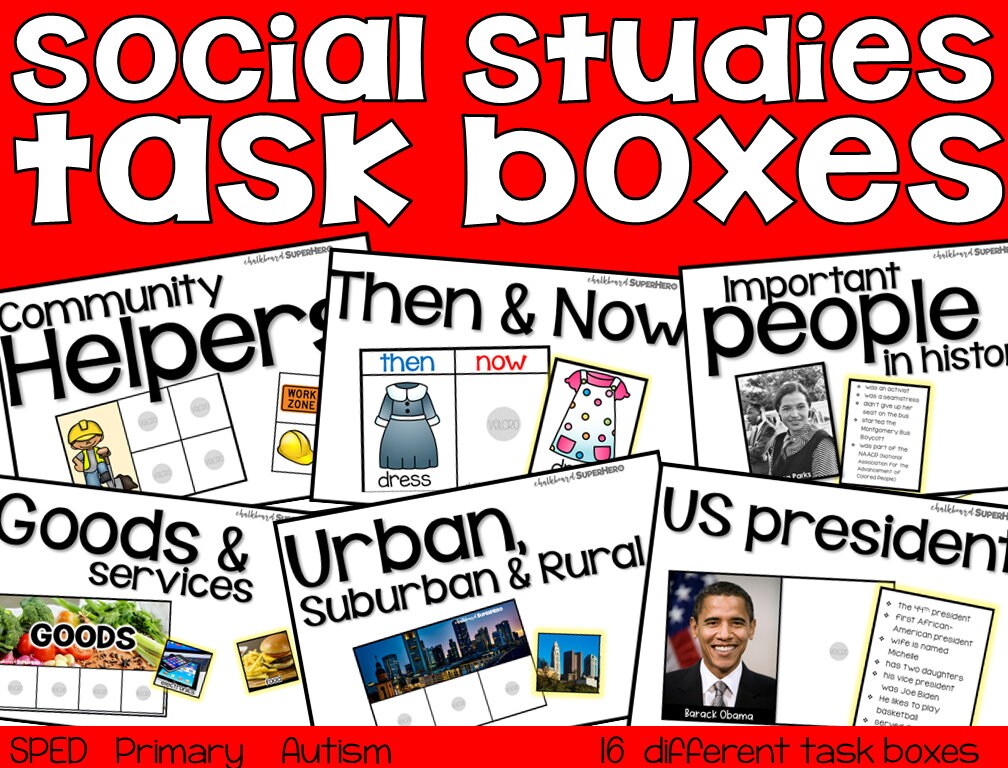 Social Studies Task Boxes: Set 1 (grades K-2) With Carrying Case - Etsy