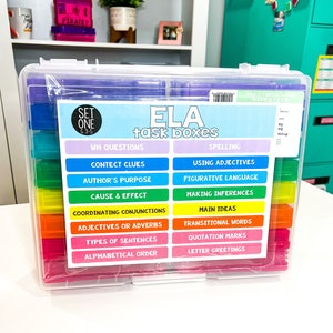 ELA Task Boxes: set 1 (grades 3-5) with carrying case
