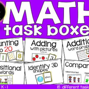 Math Task Boxes: Set 1 (grades K-2) With Carrying Case - Etsy