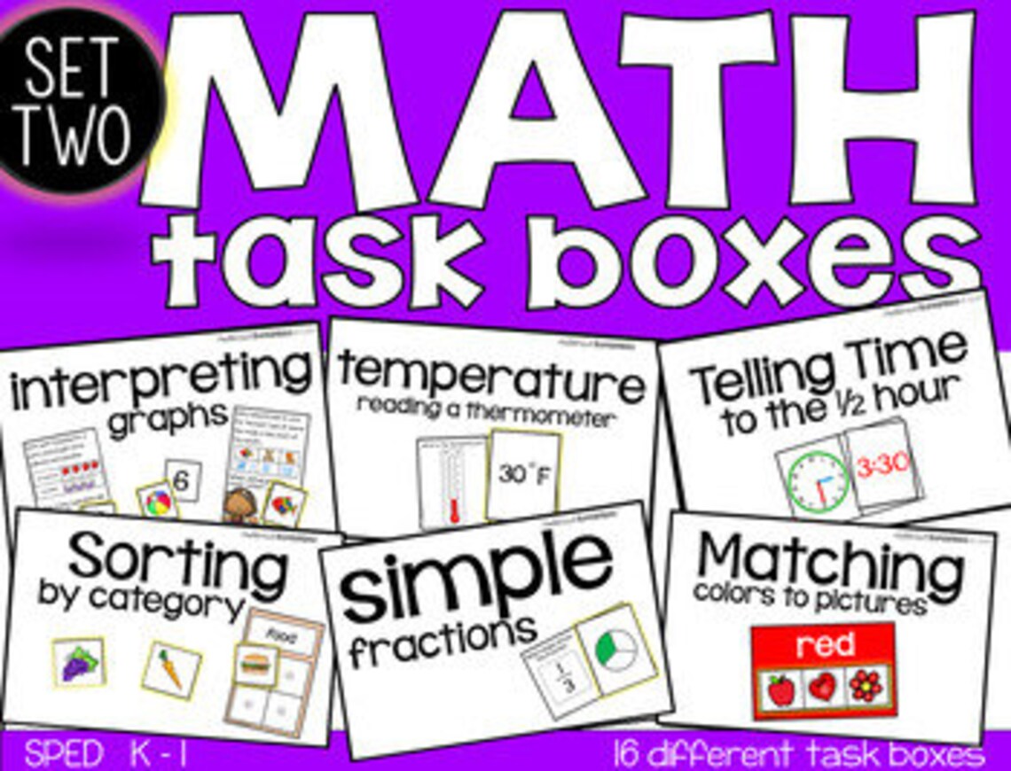 Math Task Boxes: Set 2 (grades K-2) With Carrying Case - Etsy