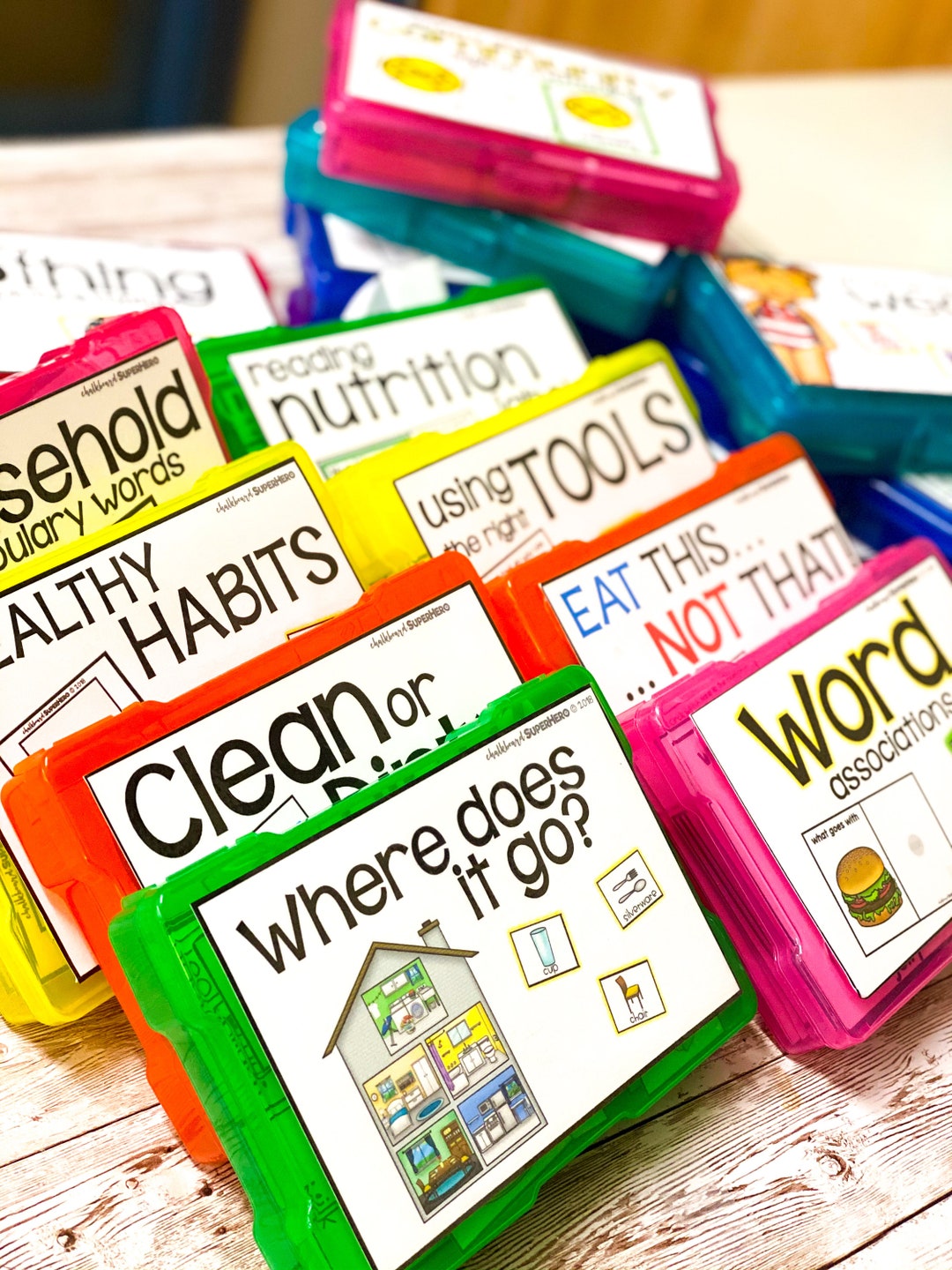 Life Skills Task Boxes set One With Carrying Case Etsy