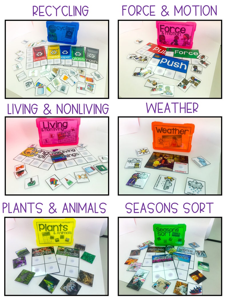 Container Positional Words Card Science Task Boxes (grades K-2) With Carrying Case - Etsy
