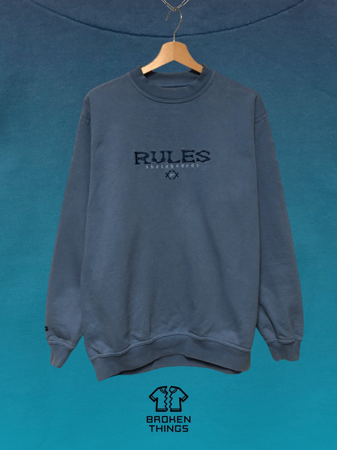 Vintage RULES Y2K / 90s Crewneck Sweatshirt Skateboarding Sk8 Etsy