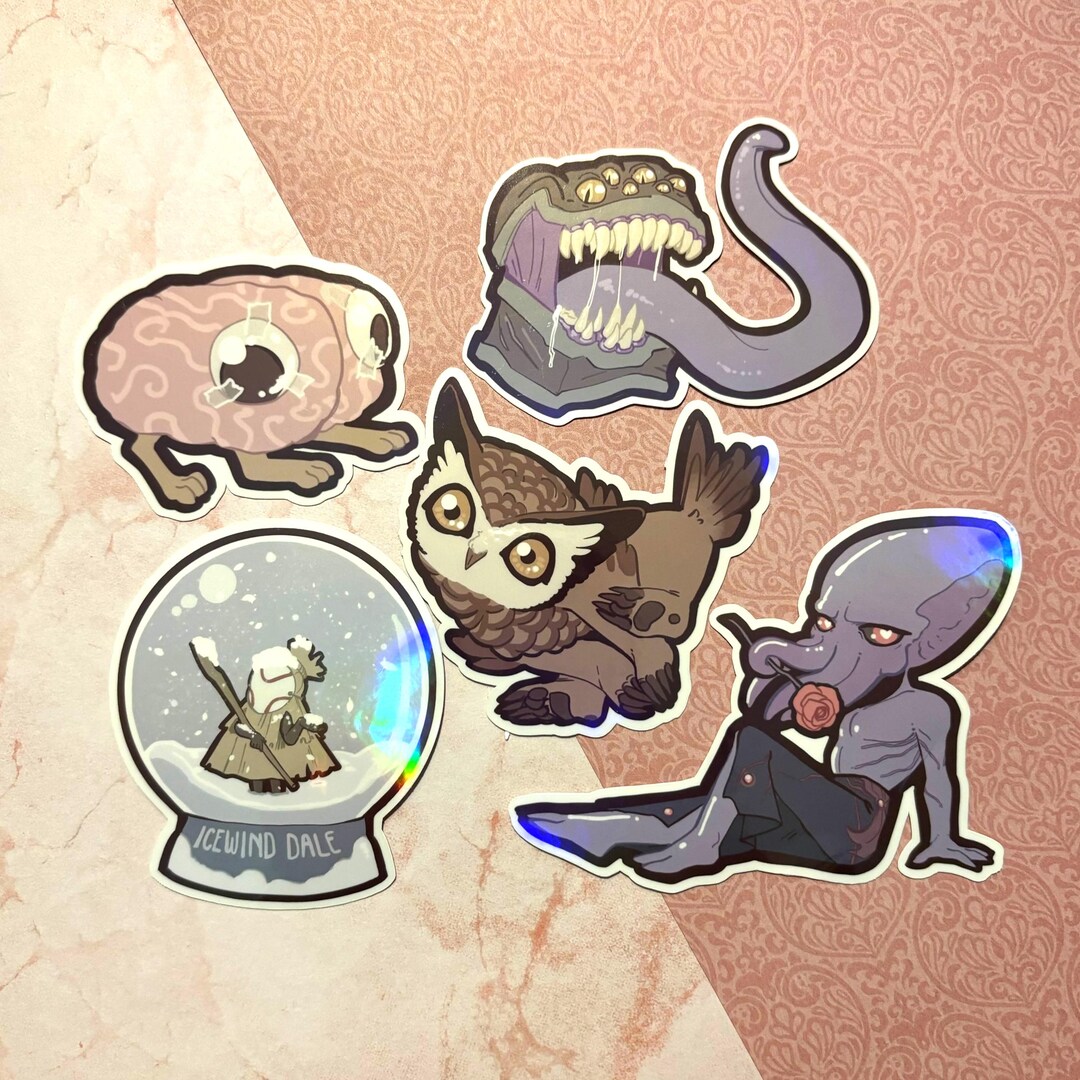 Chwingaa Dungeons and Dragons 3 Inch Stickers (owlbear - Intellect Devourer ...
