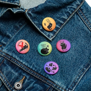 Catitude Pins | Cute Funny Cat Pins| Cat Lover Gift | Cat Humor Accessories