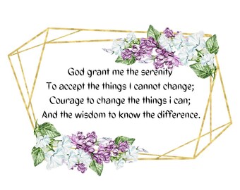 Serenity Prayer shirt.