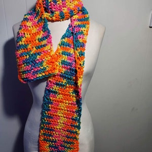 Rainbow Confetti Crochet Scarf