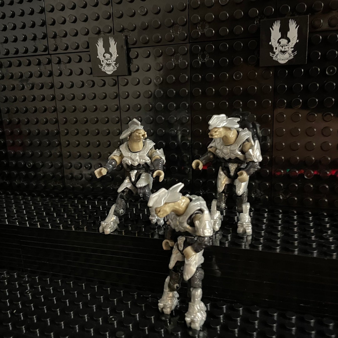 Halo Mega Construx 3 Silver Covenants Elite Commando Figures Etsy