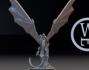 Morghei Witch Knight on adolescent Arcteroptix 10mm (Warmaster scale)