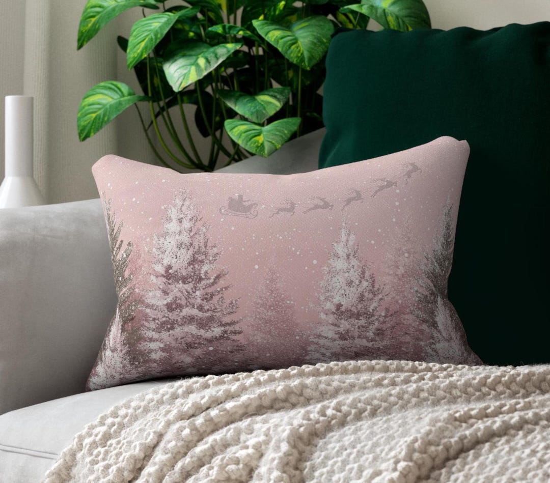 PINK SANTA ROUND ACCENT PILLOW main image 1