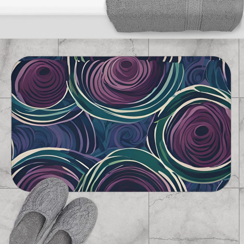 Green With Plum Area Rug - Etsy