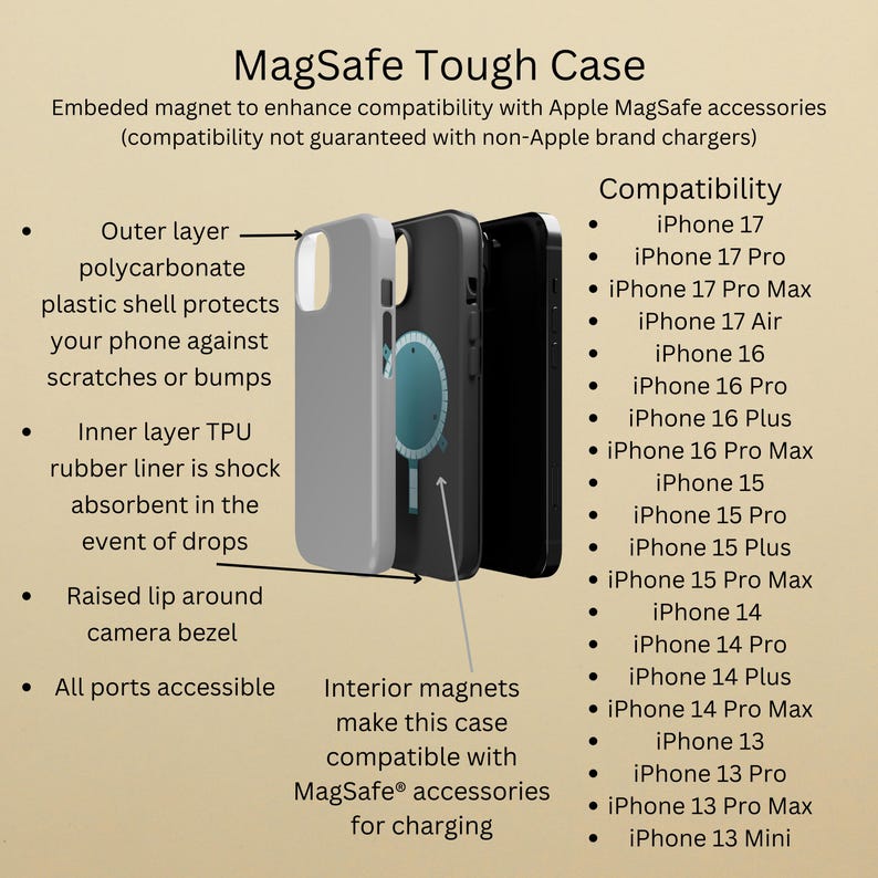 Mountain Americana Magsafe Compatible Tough Phone Case fits iPhone 17 16 15 14 13 Plus Pro Max Air Retro Nature Landscape Stag Deer Outdoors image 3