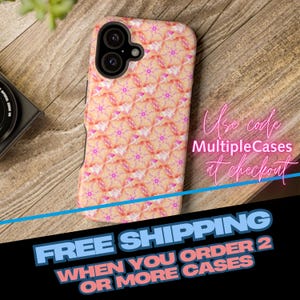 Custodia rigida per telefono compatibile con MagSafe per iPhone 16, 15, 14, 13 Plus, Pro Max Mini / Caleidoscopio a mosaico colorato / Pesca, rosa, salmone, corallo, bianco