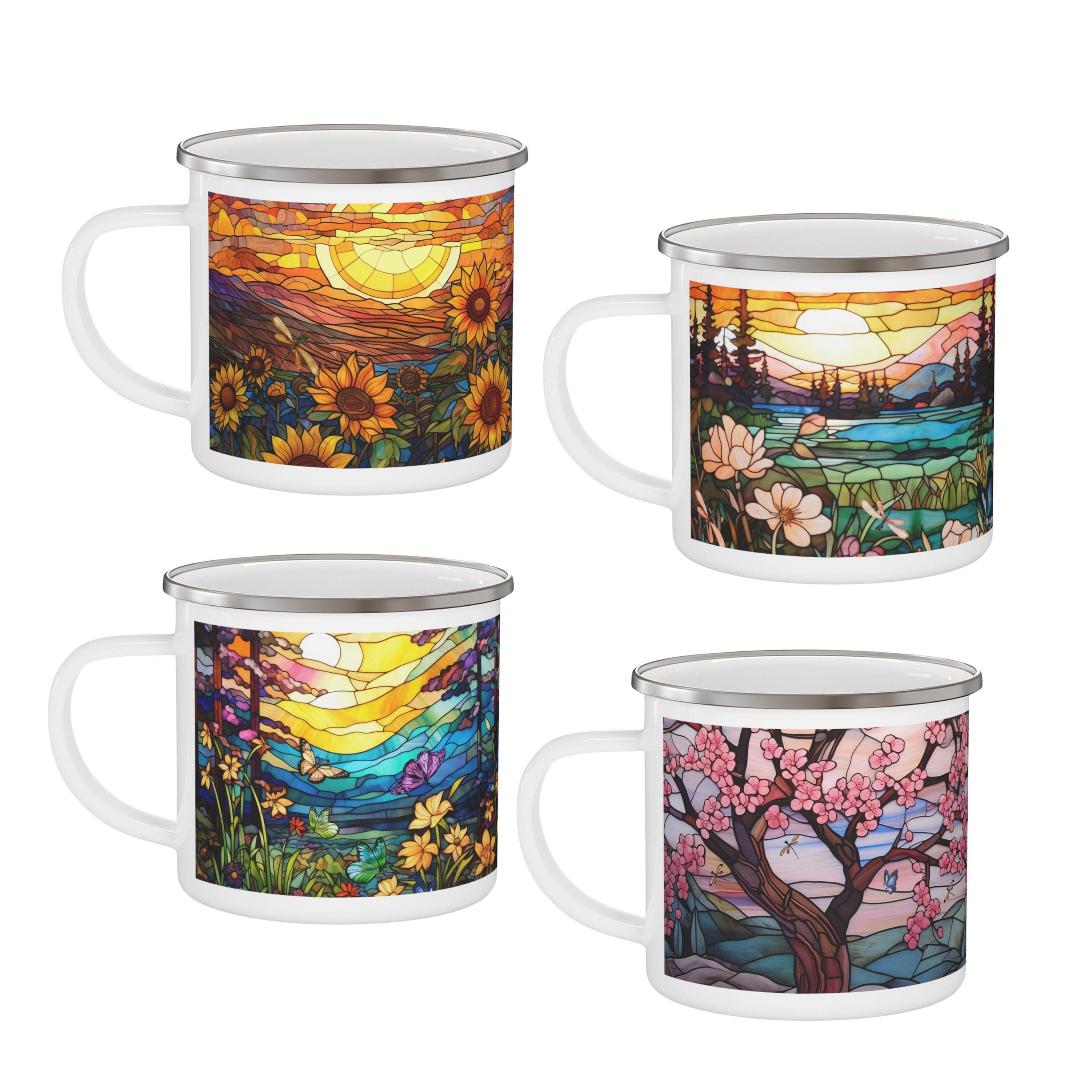 12 Ounce Floral Mug - Etsy