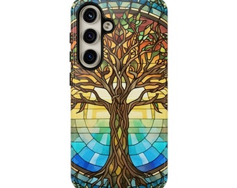 Tree of Life Tough Phone Case fits Galaxy S24 S23 S22 S21 S20 Plus | iPhone 15 14 13 12 11 Pro Max Mini | Pixel 8 7 6 5 | Colorful Mandala