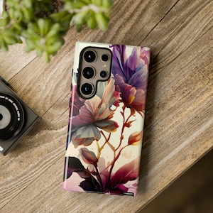 Floral Aesthetic Tough Phone Case fits Galaxy S24 S23 S22 S21 S20 | iPhone 15 14 13 12 11 Pro Max Mini Plus | Pixel 8 7 6 5 Autumn Flowers