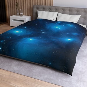 Celestial Duvet, Celestial Bedding, Space Duvet, The Pleiadies Constelation, Star Bedding, Moon Duvet Cover, Boho Bedding