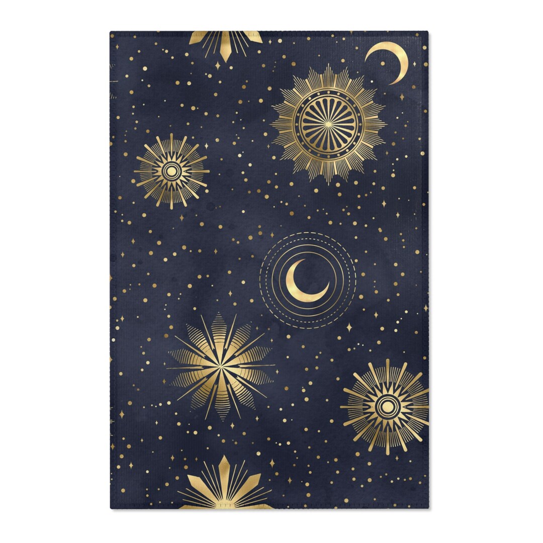 Sun and Moon Area Rug Witchy Decor Moon Rug Crescent Moon Etsy