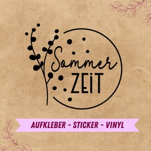 Aufkleber Sommerzeit | Vinylaufkleber | Sommer Aufkleber | Glasaufkleber | Fensterbild | Aufkleber für Windlichter | Geschenk