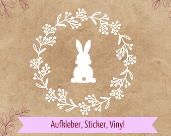 Aufkleber | Frohe Ostern | Hallo Frühling | Vinyl Sticker | Glassticker | Osterhase