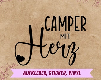 Aufkleber für Camper-Fans | Wohnwagen | Vinyl Sticker | Vinyl Aufkleber | Glassticker für Kerzengläser, Laternen, Spiegel