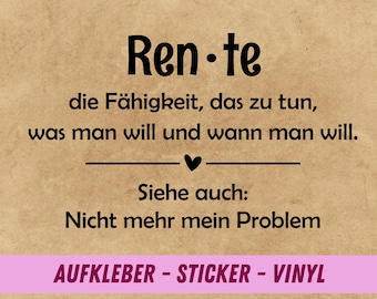 Aufkleber Rente | Gießkanne Aufkleber Rente | Geschenk Rente | Geschenkidee Ruhestand | Aufkleber Sticker - Ruhestand | Dekoration Gießkanne
