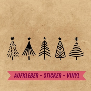 Christmas tree stickers | Christmas tree stickers | Vinyl stickers | Window stickers Christmas trees | Christmas decorations | Christmas decoration stickers