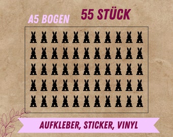 Aufkleber 55 Stück Osterhase | Frohe Ostern | Hallo Frühling | Vinyl Sticker | Glassticker |