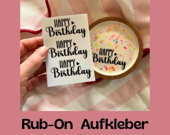 Happy Birthday Rub-On Sticker | Birthday Sticker | Rub-On Sticker | R005