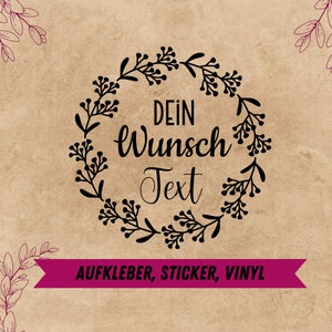 Vinyl Aufkleber mit Wunschtext, personalisiert Geschenkidee für Hochzeit, Taufe, Kommunion, Geburtstag, Einzug, Jubiläum und vieles mehr. Bild 1